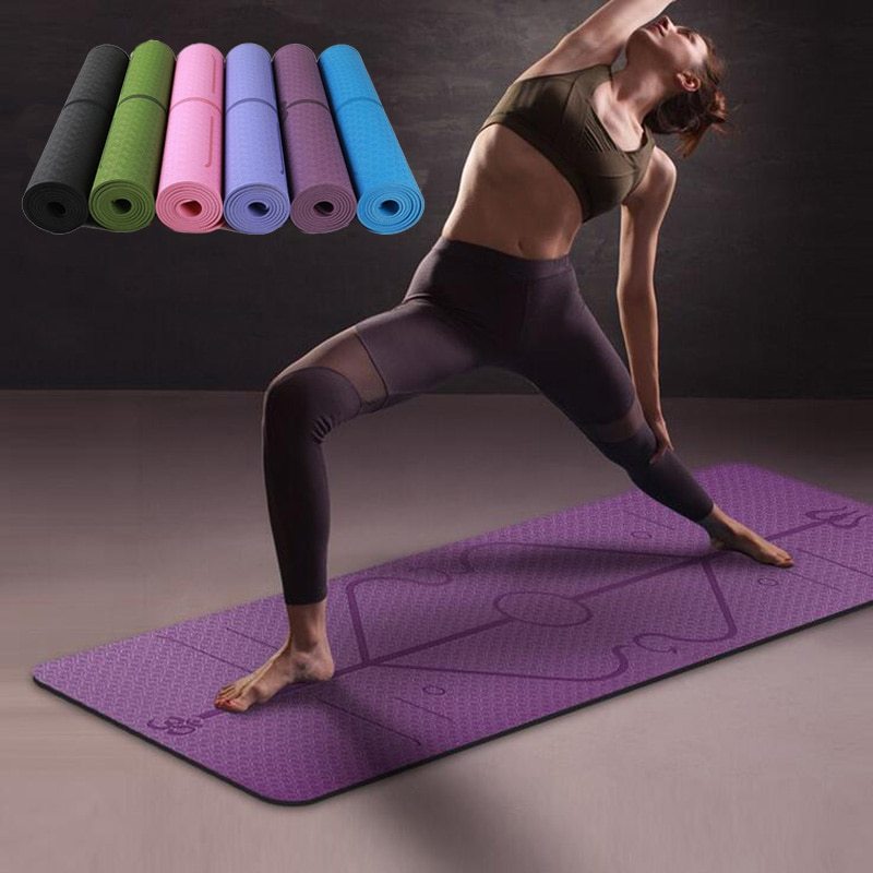 11914006294173.jpg Non Slip TPE Yoga Mat Position Line Beginner – Image 1