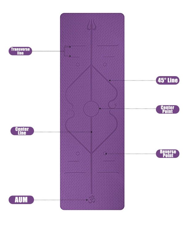 Non Slip TPE Yoga Mat Position Line Beginner – Image 6