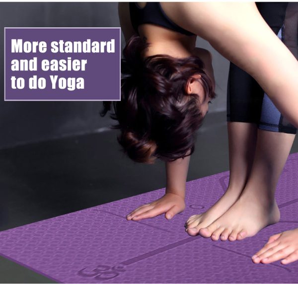Non Slip TPE Yoga Mat Position Line Beginner – Image 3