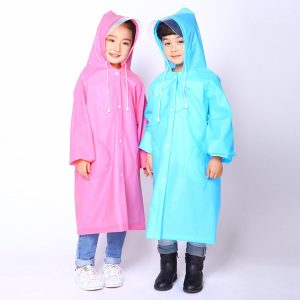 Large brim one-piece breathable outdoor children raincoat