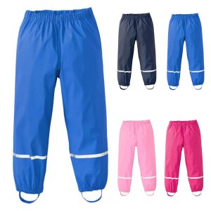Kids Raincoat Rain Pants Waterproof Cartoon Children's Kids Rain Dungarees Mud Trousers Waterproof Breathable For Girls Boys