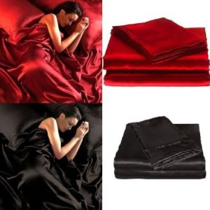 Pure Color Simulation Satin Color Silk Bed Sheet Four-piece Set