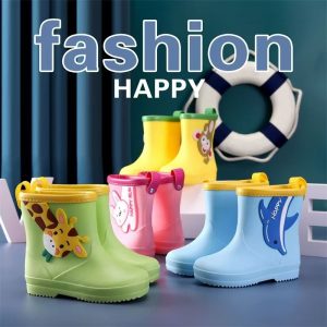 Removable Cartoon Giraffe Rain Shoes Boys And Girls Animal Pattern Rain Boots