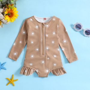 Solid Color Swimsuit Romper Triangle Girl