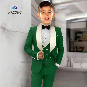 Boys Suit Slim Fit Tuxedo 3-Piece Suit outfit Party Wedding Celebration Jacket Pants Suit