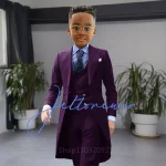 Khaki Long Tail Coat 3 Piece Gentleman Boys Suits Fashion Tuxedo for  Kids Wedding Prom Jacket Waistcoat with Pant – Image 8